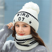Load image into Gallery viewer, Pom poms ball Knitted hat &amp; scarf hat set